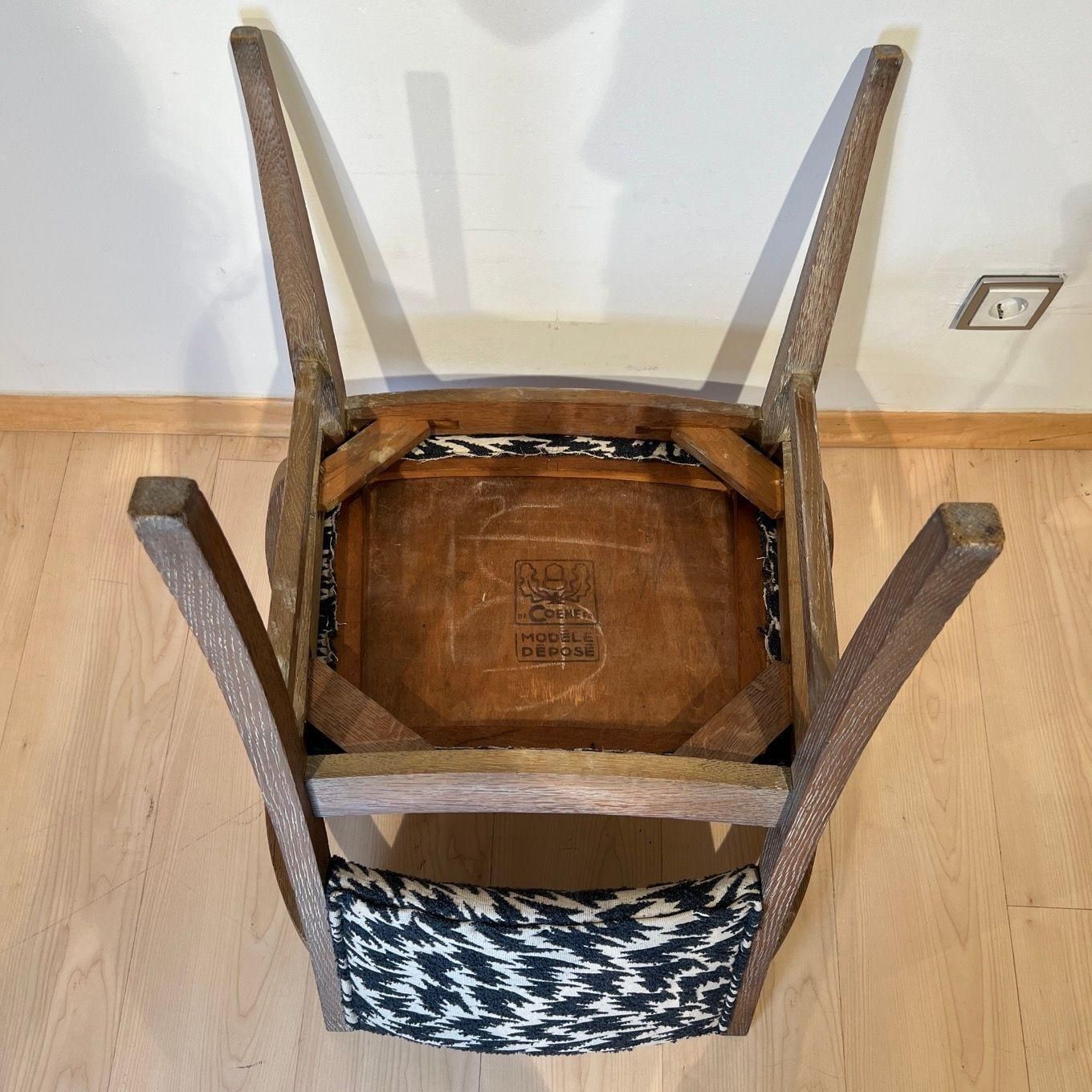 photo for sale Pair Of Art Deco Armchairs, De Coene Frères, Limed Oak, Belgium Circa 1935