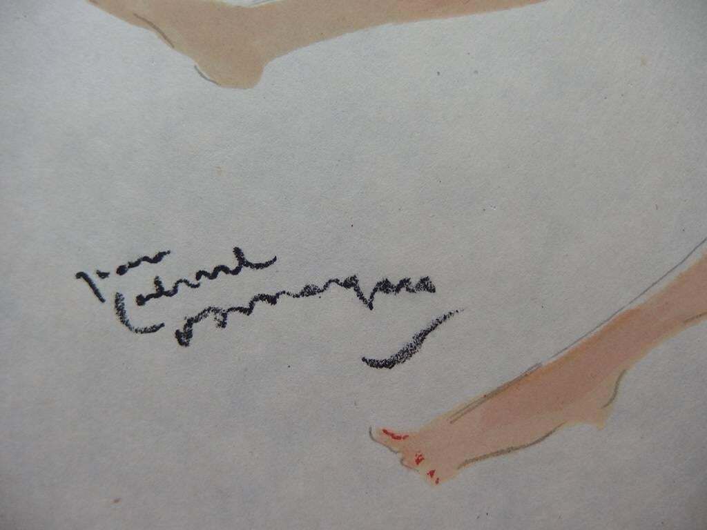 The Fall : Nude Woman On The Floor   Original Lithograph   Mourlot, 1956 photo furniture
