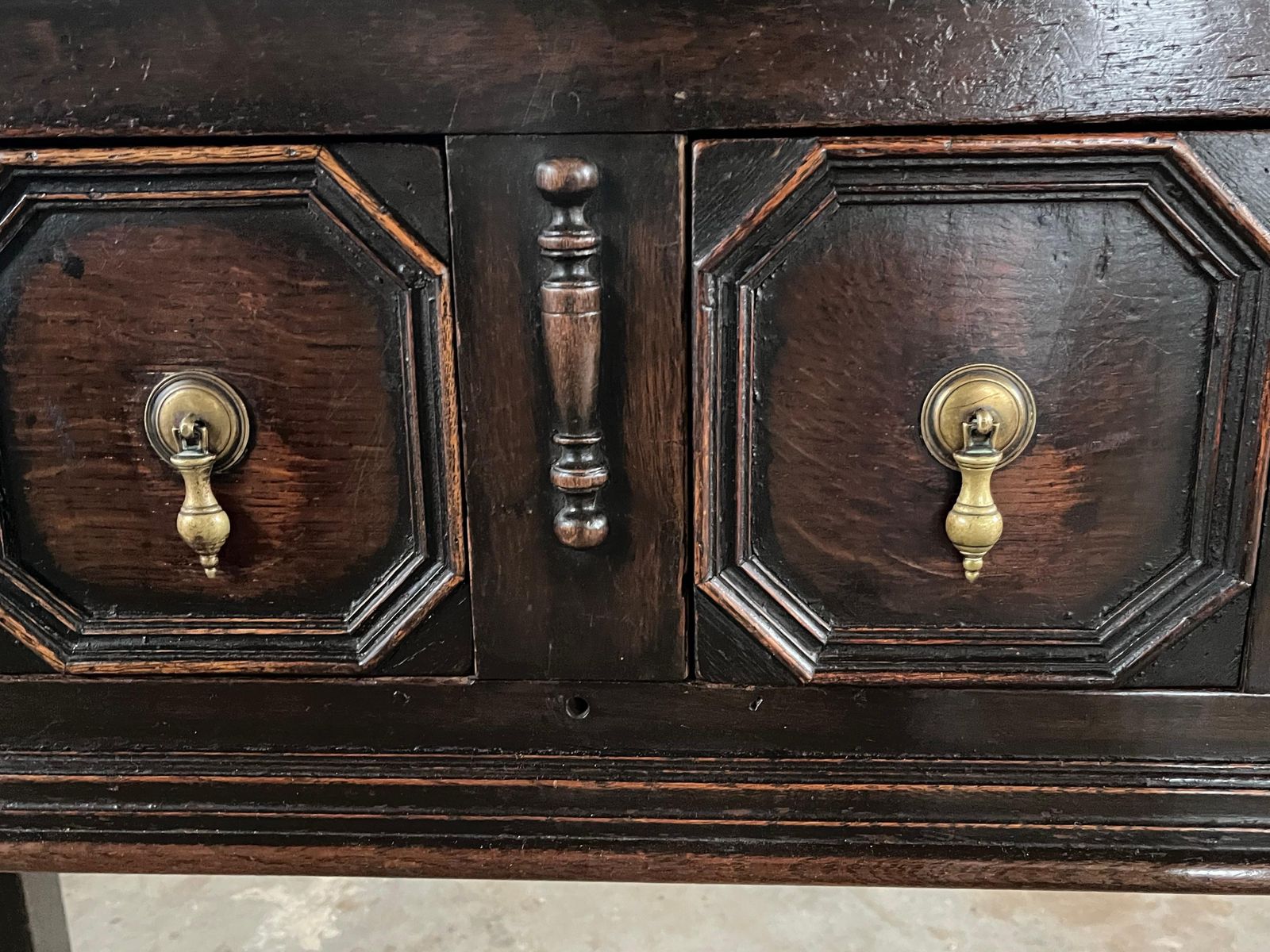 English Oak Jacobean Style Console, Sofa Table, Ca. 1950s photo buy