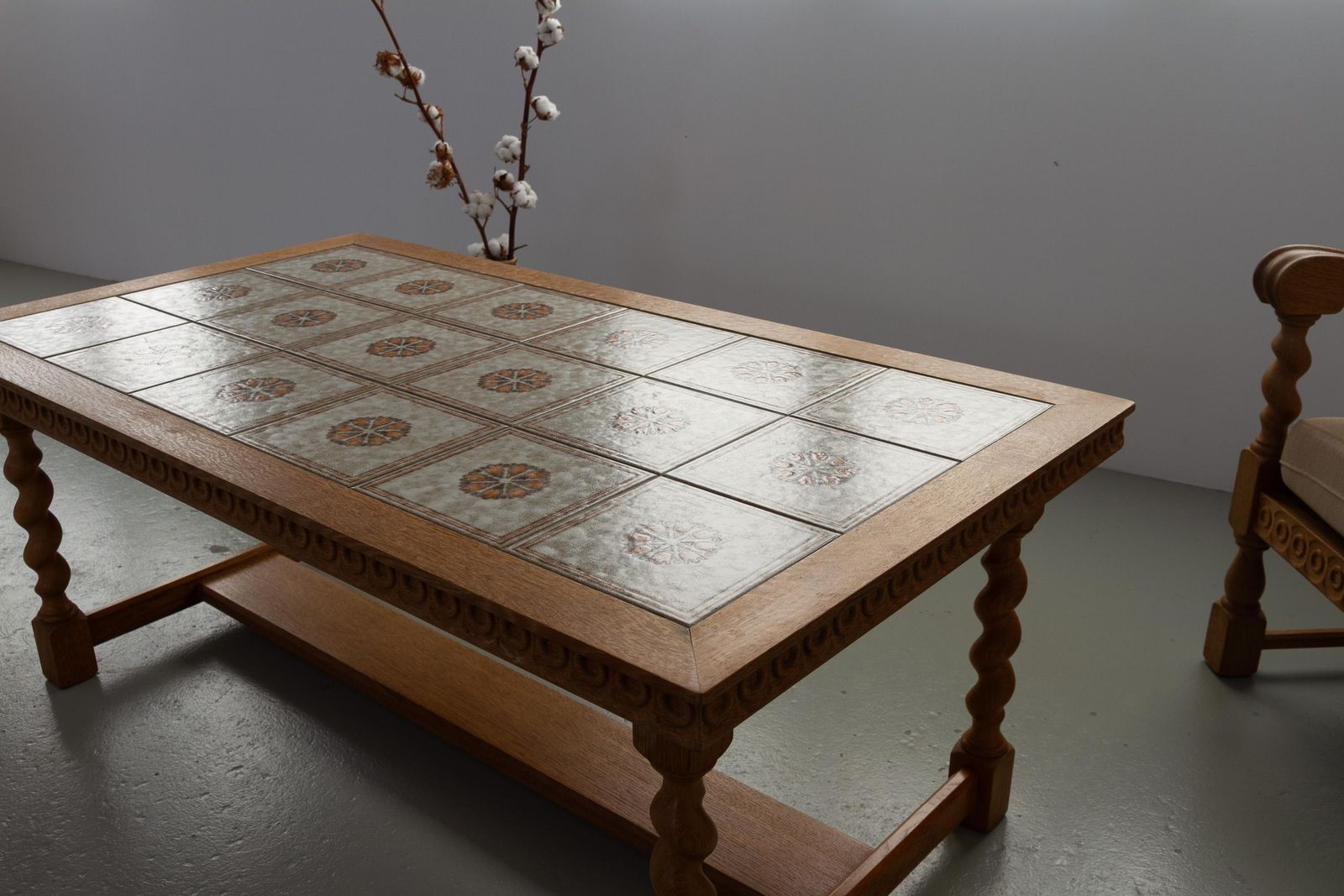 Scandinavian Modern Oak And Tile Coffee Table In Kjærnulf Style, 1960s. photo Furniture