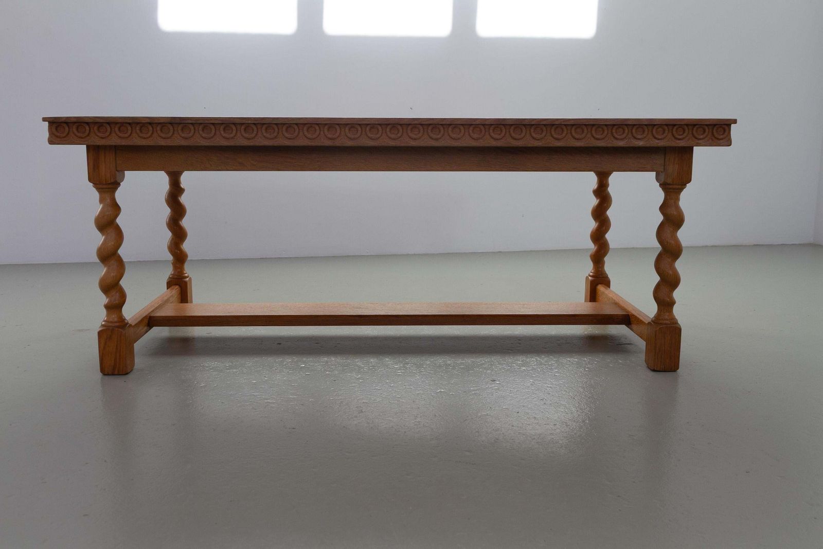 photo for sale Scandinavian Modern Oak And Tile Coffee Table In Kjærnulf Style, 1960s.
