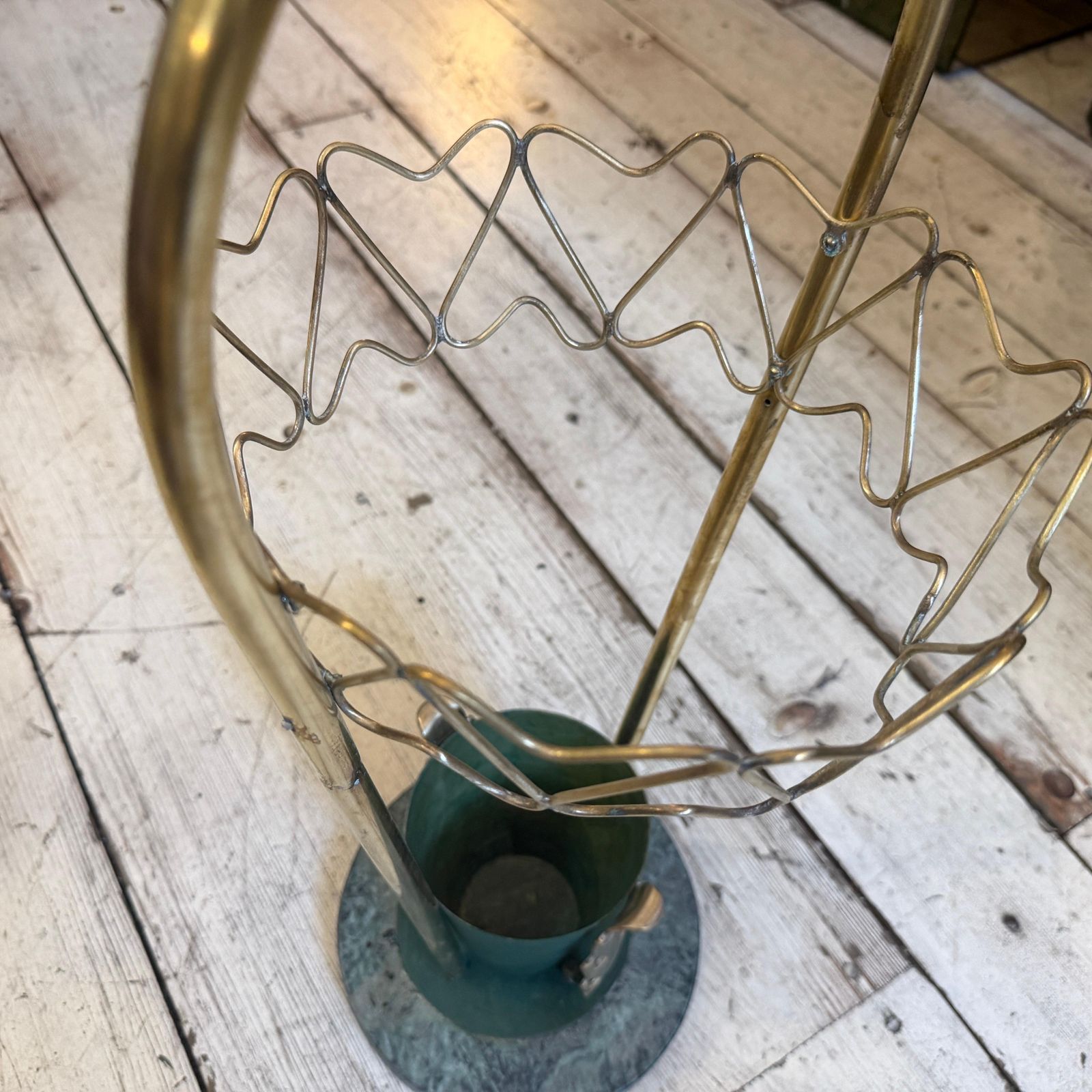 1950s Mid Century Modern Brass And Marble Umbrella Stand, Gio Ponti Style photo Home Decor