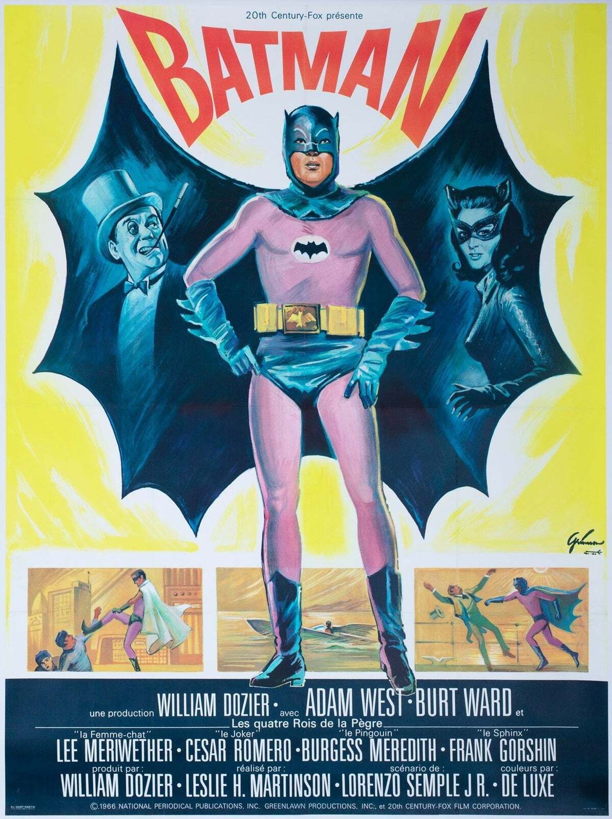 Batman 1966 French Grande Film Poster, Boris Grinsson