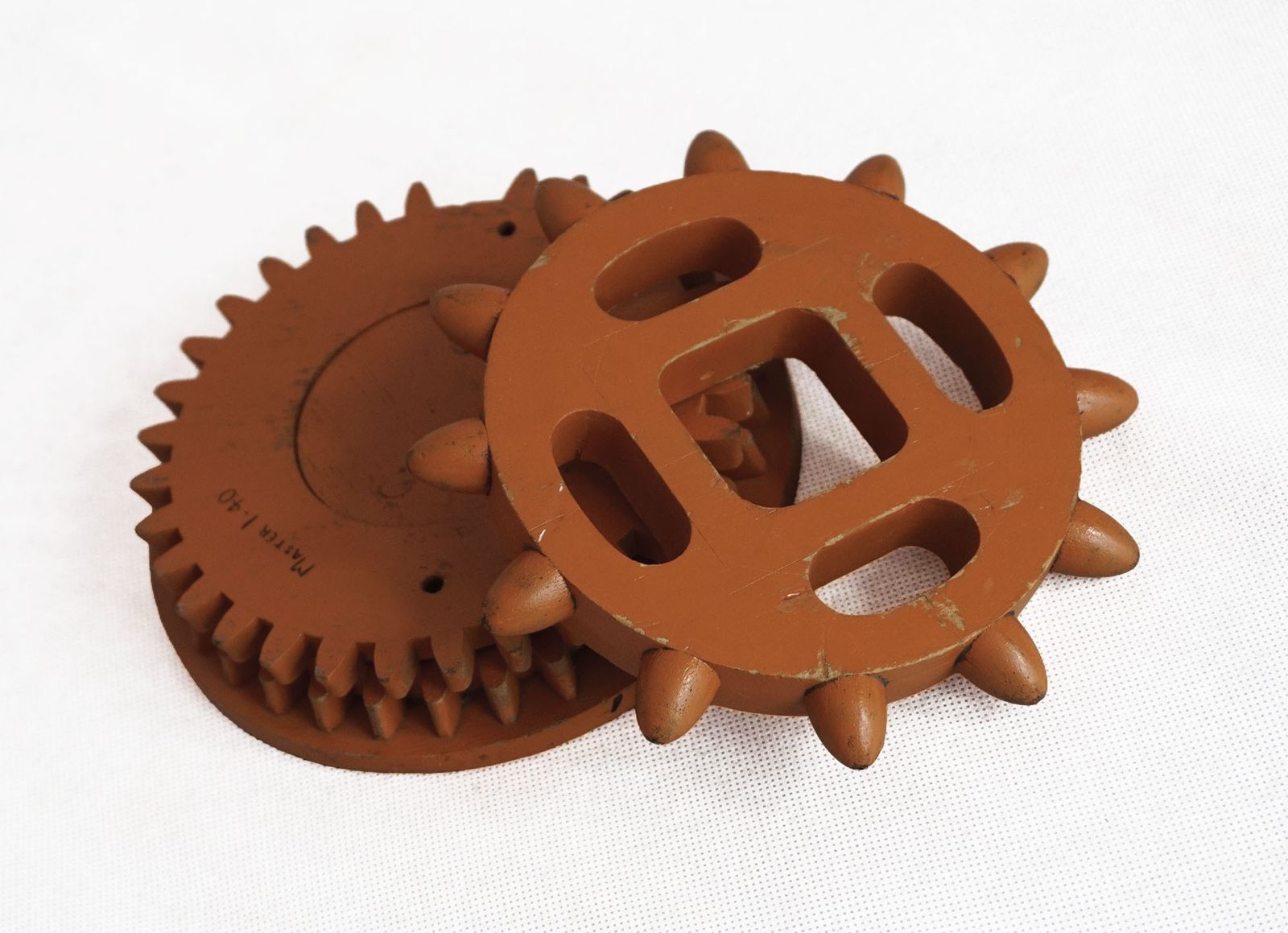Industrial Molds Circa 1950s Wooden Toothed Cog Wheel Pattern Formers Sculptures photo Home Decor