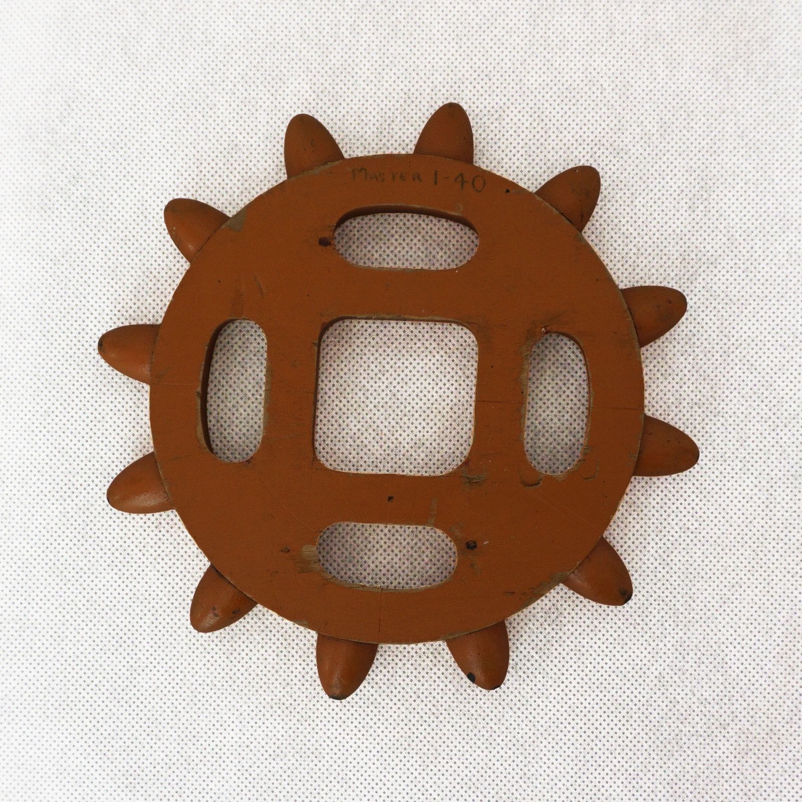 Industrial Molds Circa 1950s Wooden Toothed Cog Wheel Pattern Formers Sculptures photo vinterior