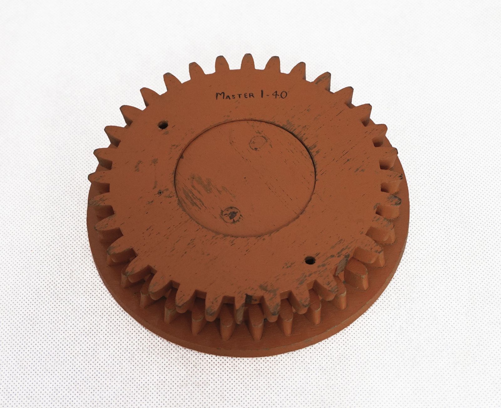 photo furniture Industrial Molds Circa 1950s Wooden Toothed Cog Wheel Pattern Formers Sculptures