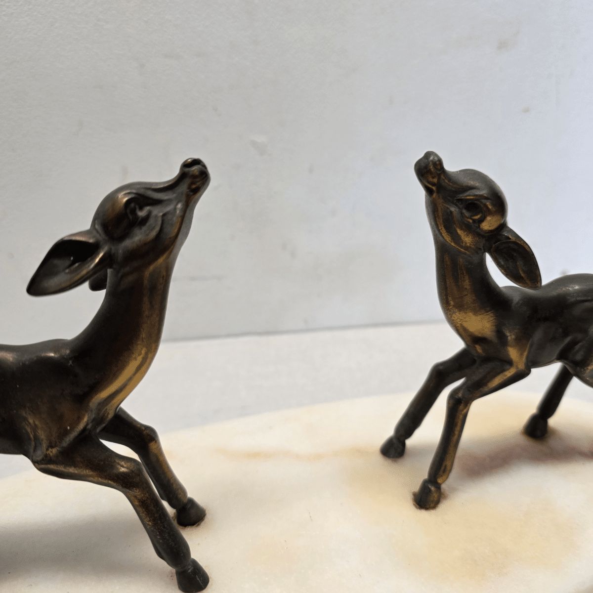 French Art Deco Sculpture With 2 Deer On A Marble Base, 1930s photo for sale