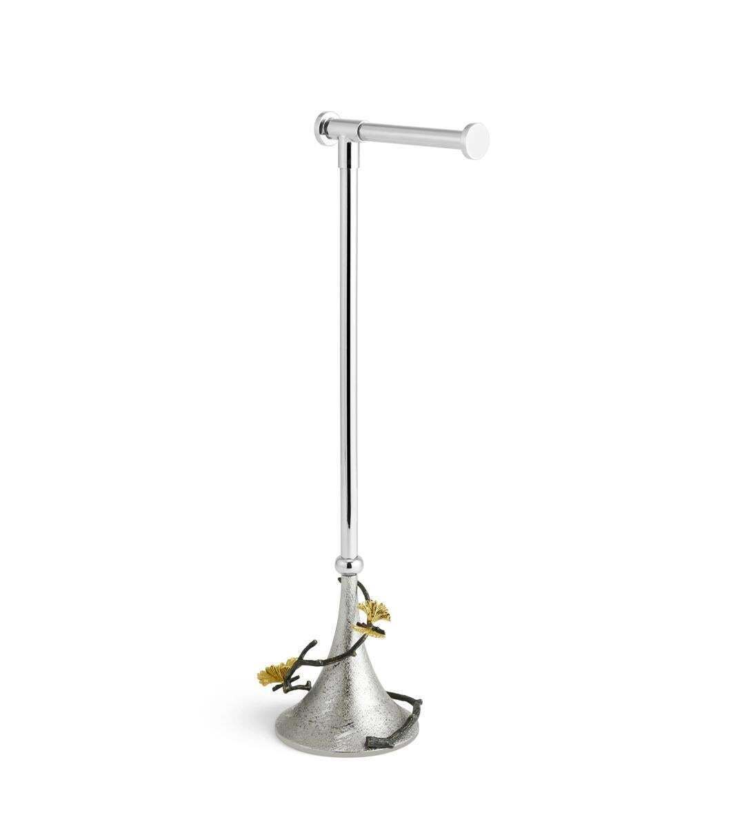 Set Of 3 Butterfly Ginkgo Toilet Paper Stands In Brass photo 1455.0