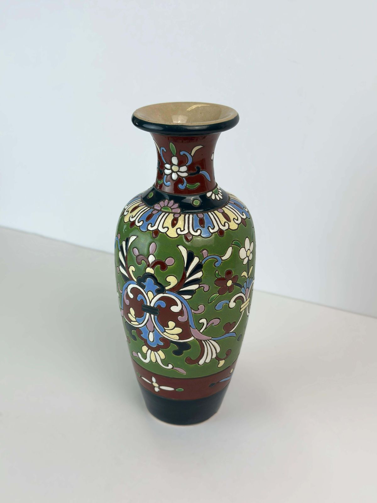 French Faience Art Nouveau Vase, Baluster Form, Early 20th Century, France photo for sale