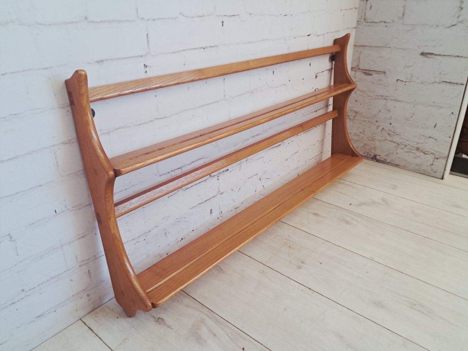 Ercol Windsor Plate Rack Wall Shelf Light Elm Country Mid Century 1970s