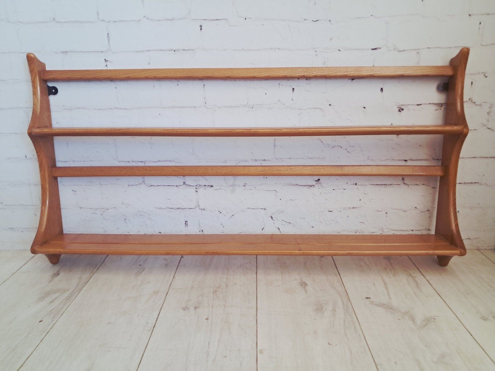 Ercol Windsor Plate Rack Wall Shelf Light Elm Country Mid Century 1970s photo for sale
