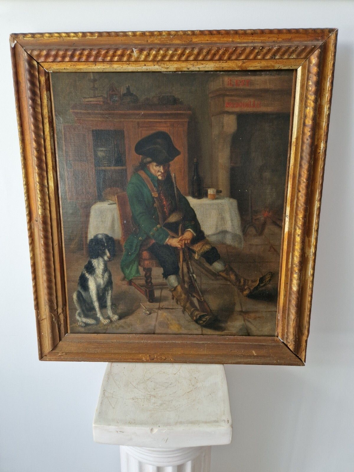 Antique French Oil Painting Stop At The Inn By Verylnde