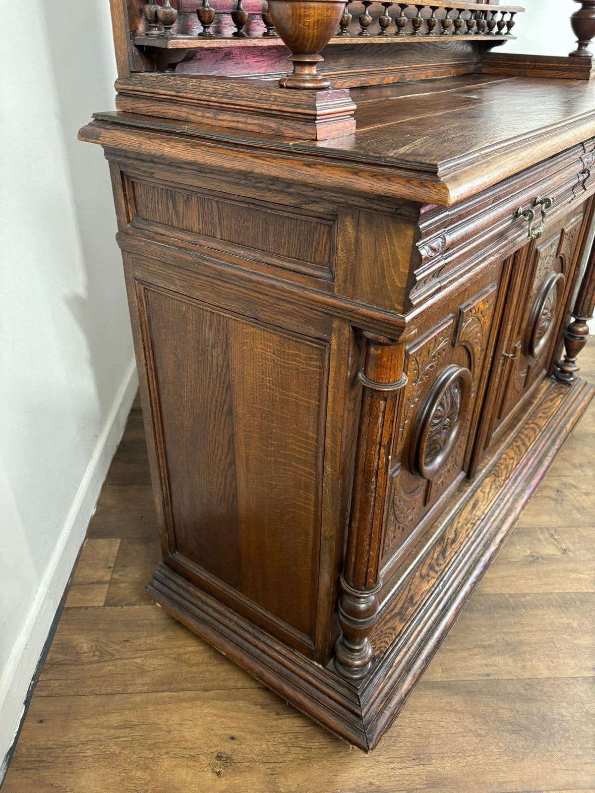 19th Century French Renaissance Style Carved Oak Buffet Sideboard photo Furniture