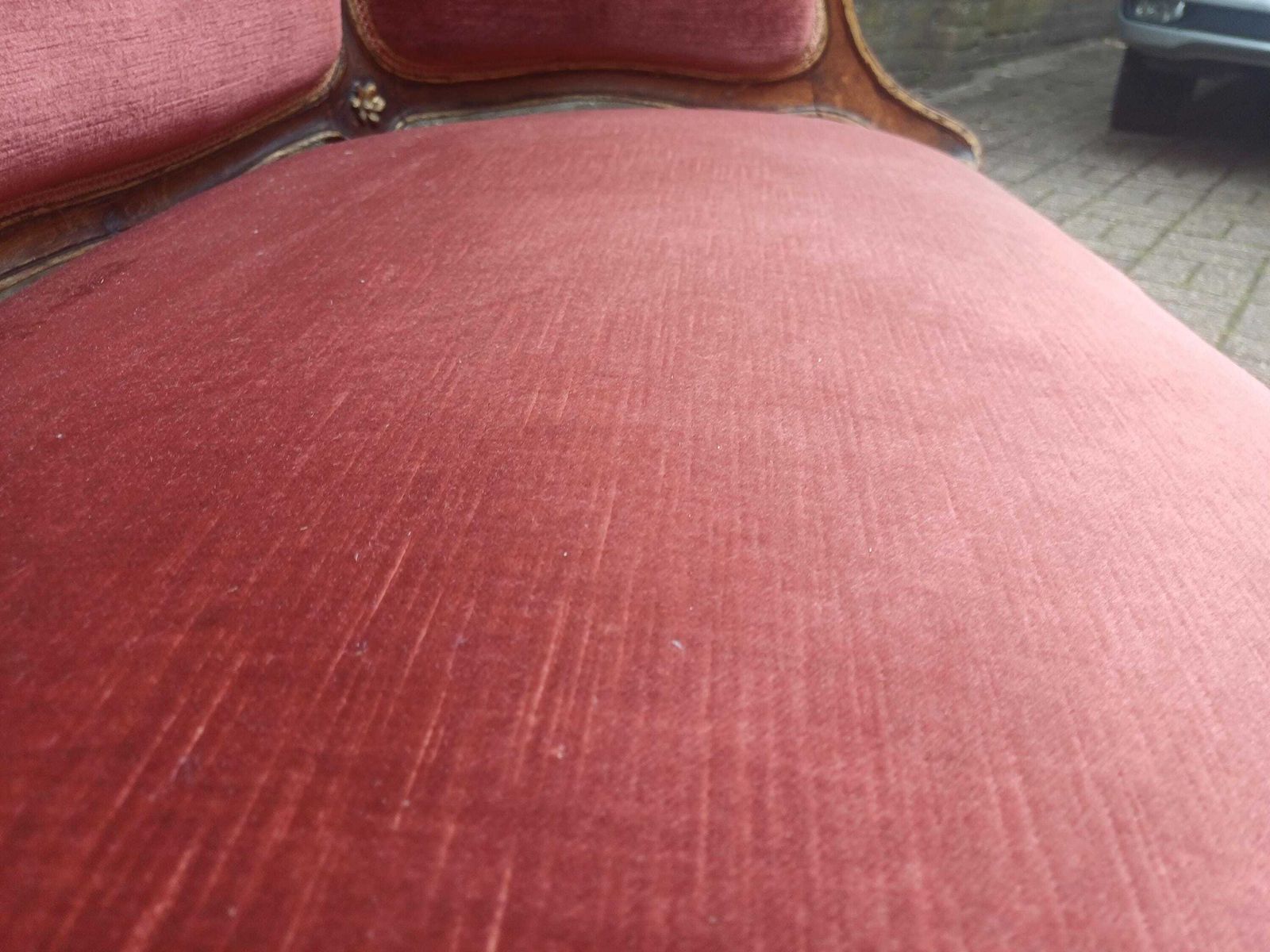 Victorian Rococo Love Seat Mahogany Settee Salon Sofa With Matching Chair French Style Gold Gilt Upholstery Free Hand Delivery photo furniture