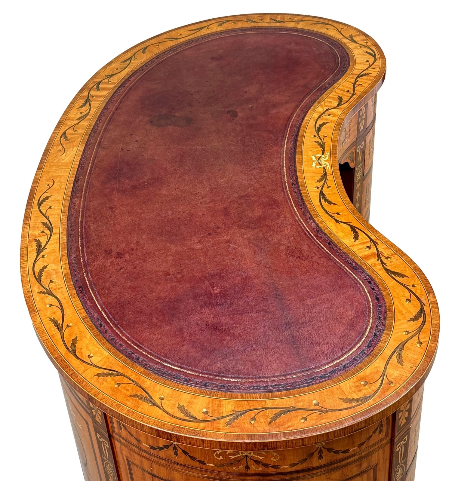 Late 19th Century Satinwood Kidney Shaped Desk By Edwards & Roberts (England, Circa 1890) photo Furniture