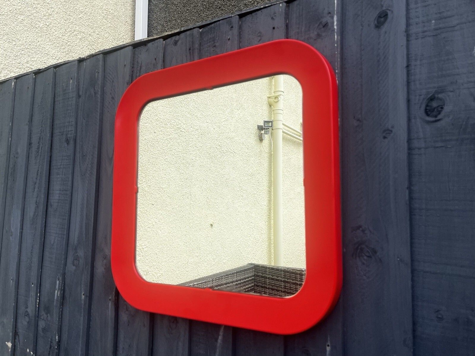 Mid Century 60's Space Age Red Pop Art Wall Mirror Habitat Conran Italian Style photo furniture