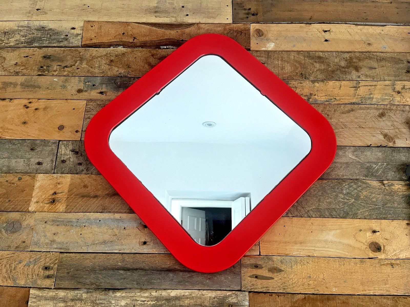 photo vinterior Mid Century 60's Space Age Red Pop Art Wall Mirror Habitat Conran Italian Style