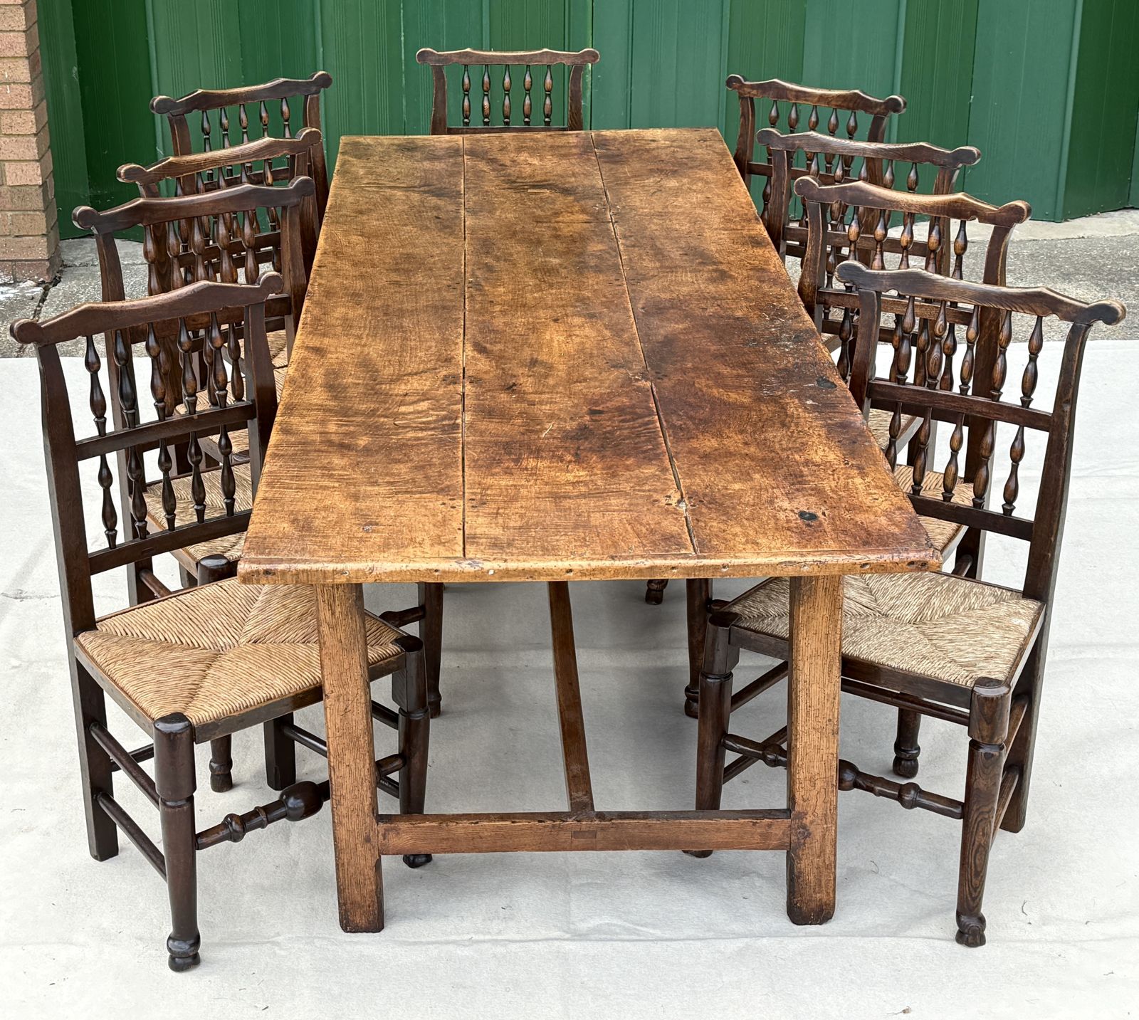 photo vinterior Large English 18th Century Farmhouse Kitchen Dining Table (England, Circa 1760)