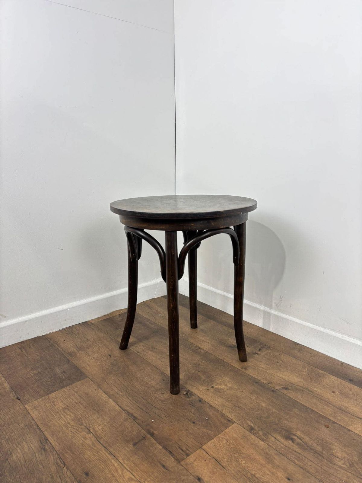 photo for sale Vintage Small Circular Oak Bentwood Side Table