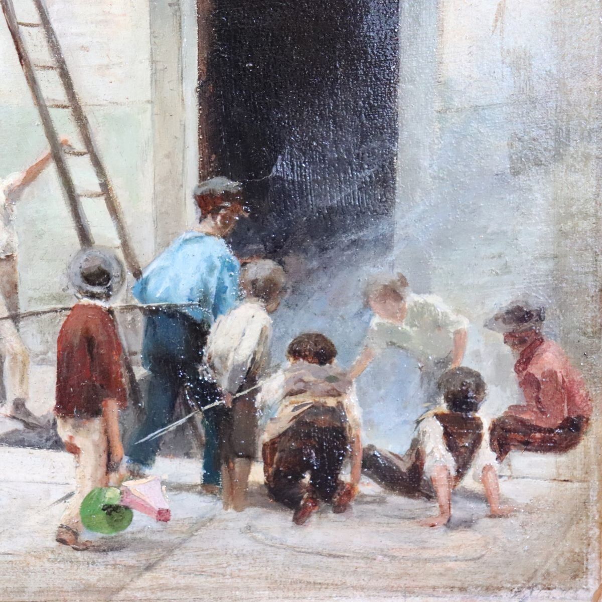 Children Playing, Oil Painting On Canvas, 19th Century, Framed photo 1988.0
