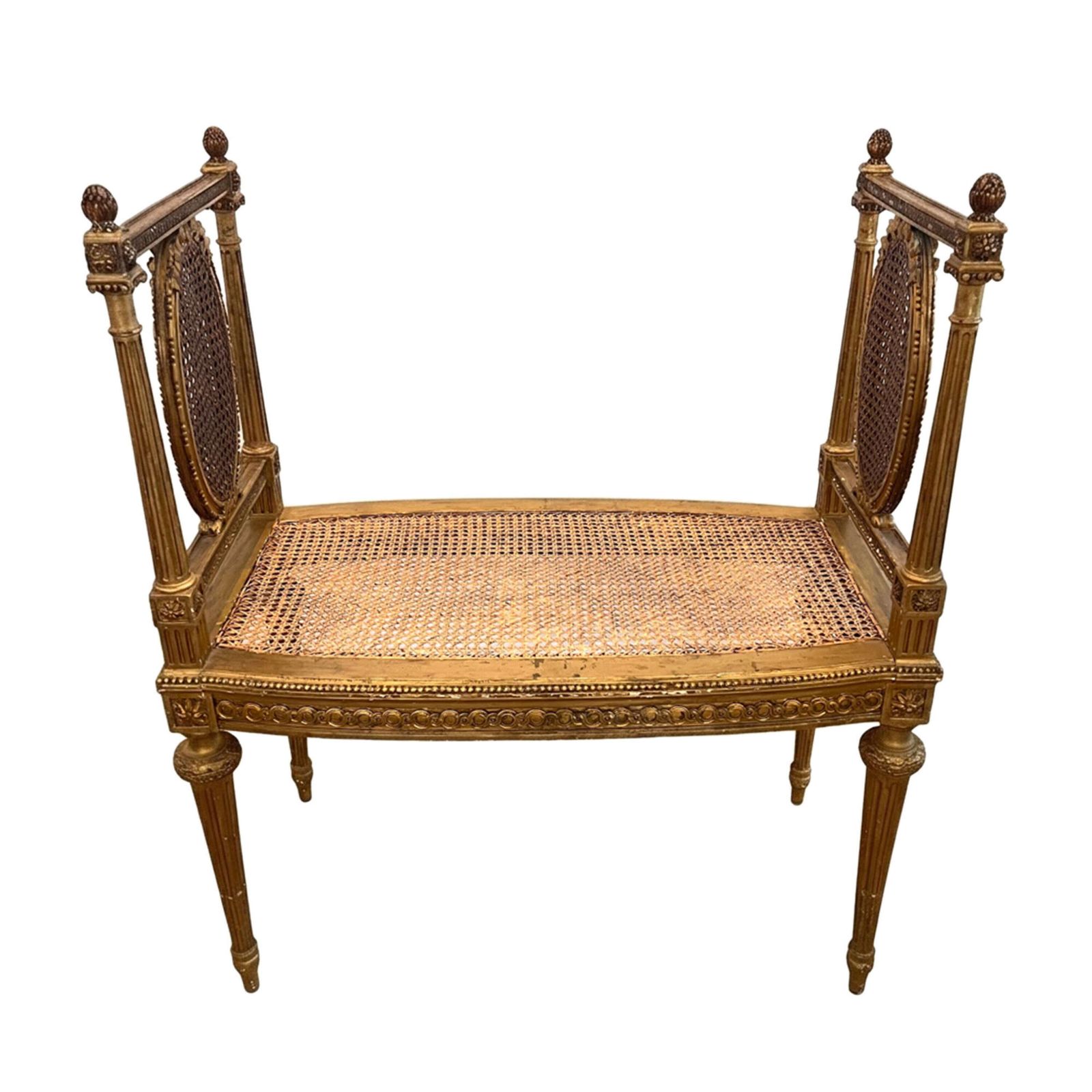 French 1920s Giltwood And Cane Seat photo for sale