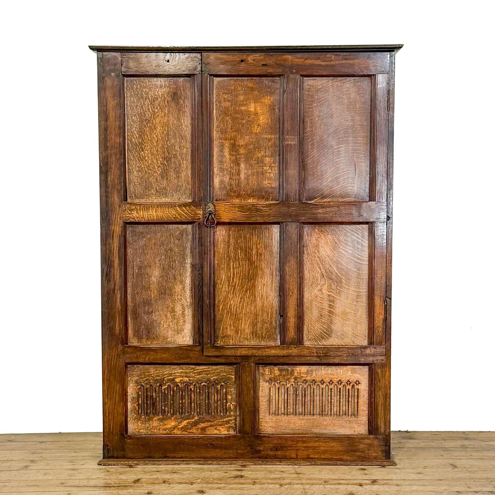 Antique Oak Panelled Hall Cupboard | Antique Cupboard | Storage Cupboard | Antique Storage | Vintage Furniture (M 6772)