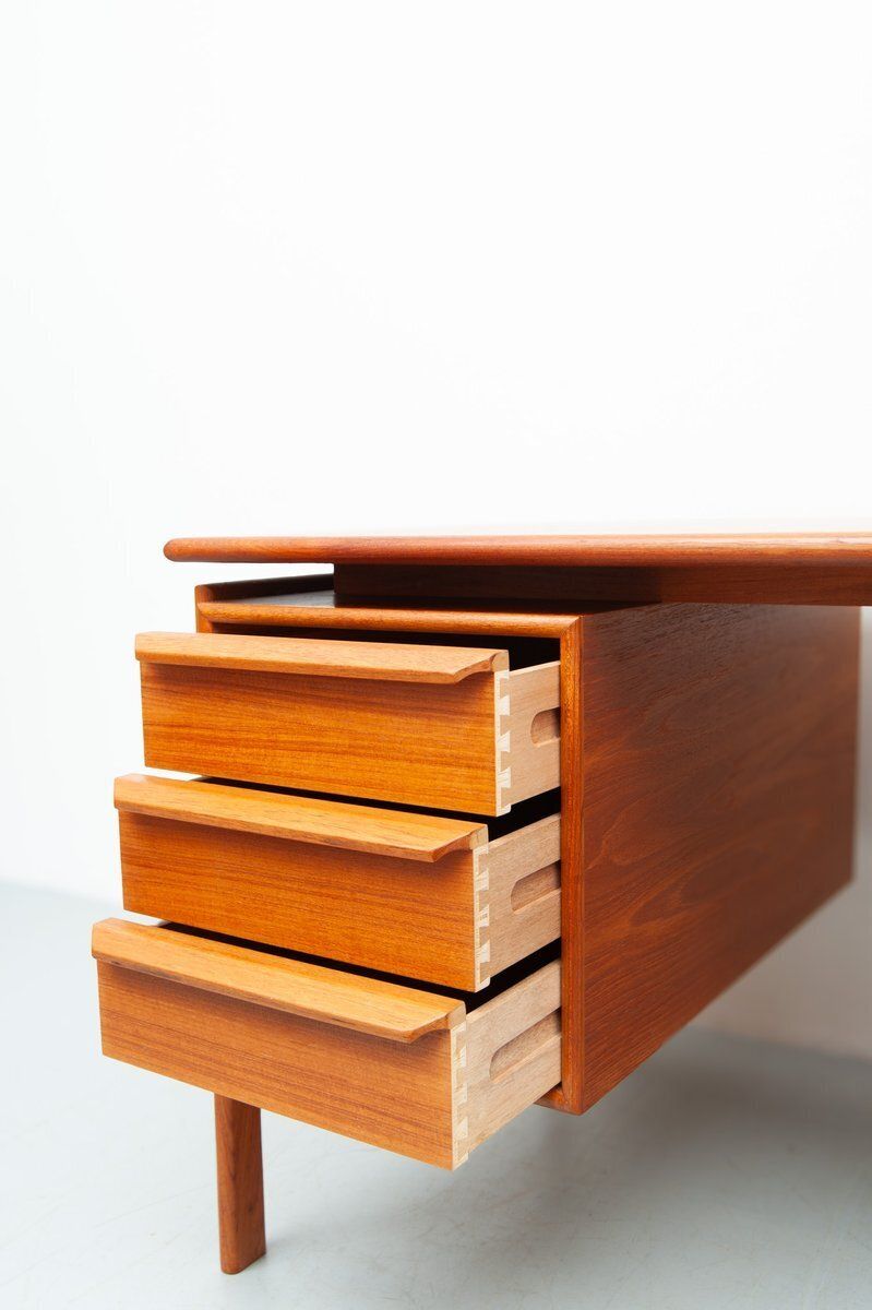 Teak Desk By Gv Gasvig For Gv Møbler, 1960s photo vinterior