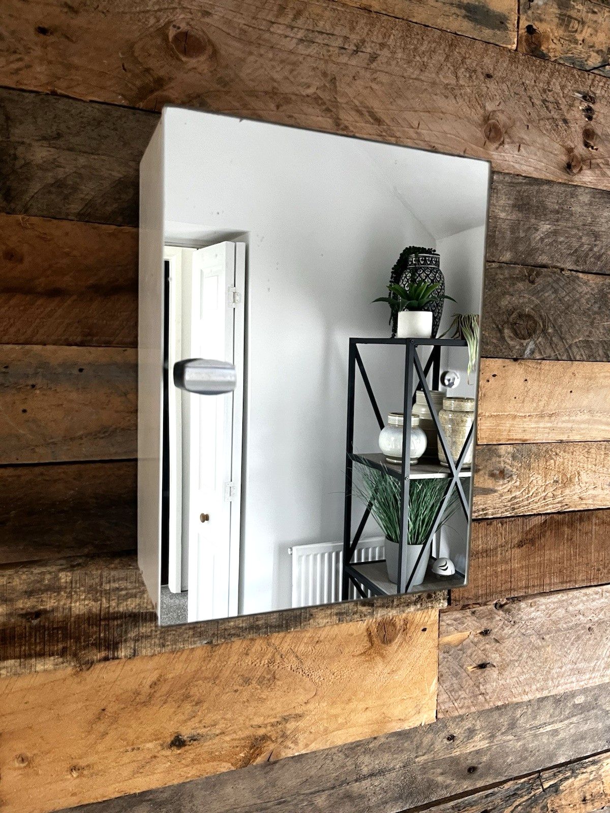 Mid Century 50's Bathroom Mirrored Wooden Cabinet Vintage Medicine First Aid 60s photo 89.0