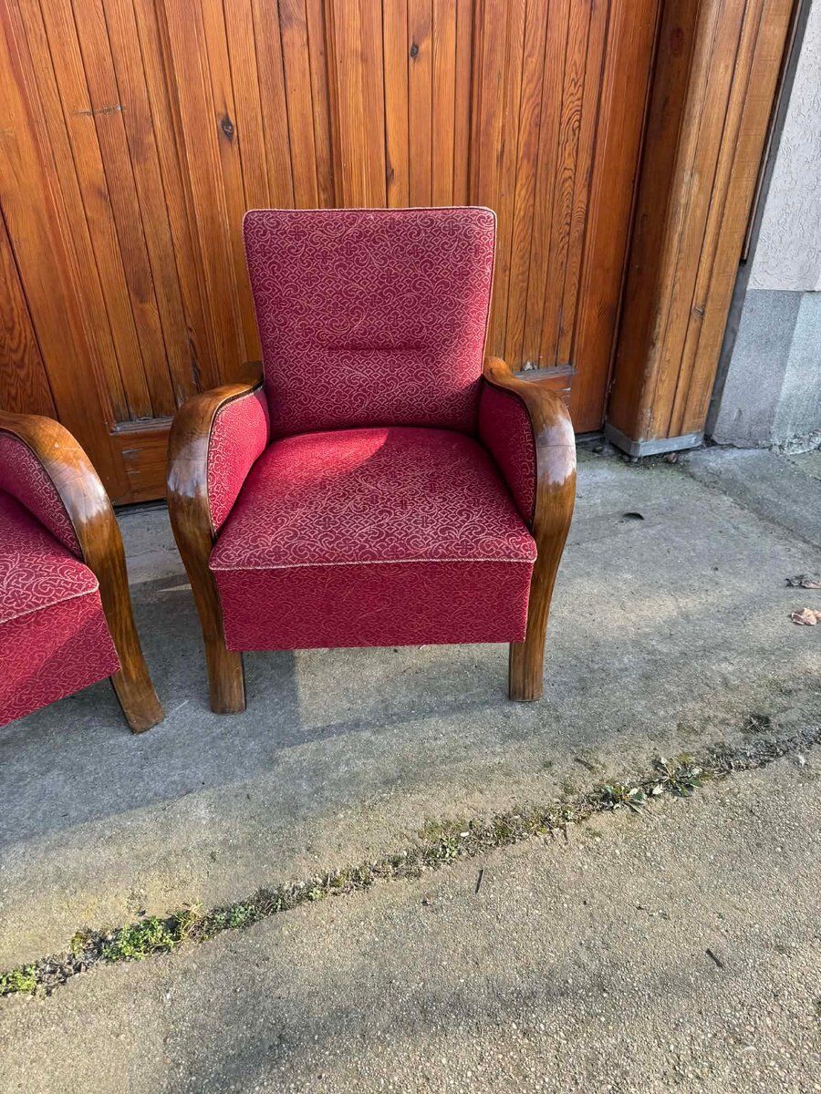 Hongaarse art deco fauteuils, jaren 1930, set van 2 photo buy