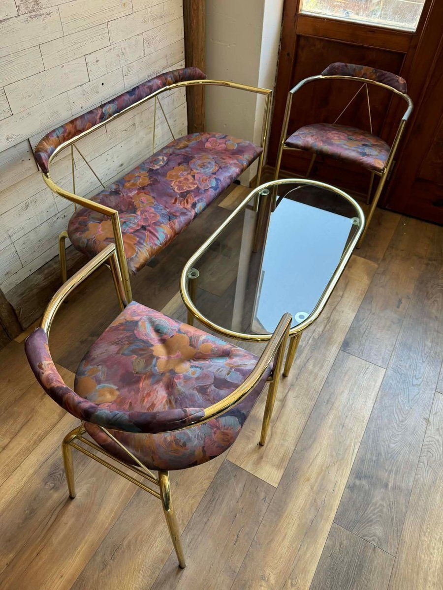 Mid Century Modern Lounge Set In Brass, 1960s, Set Of 4 photo furniture