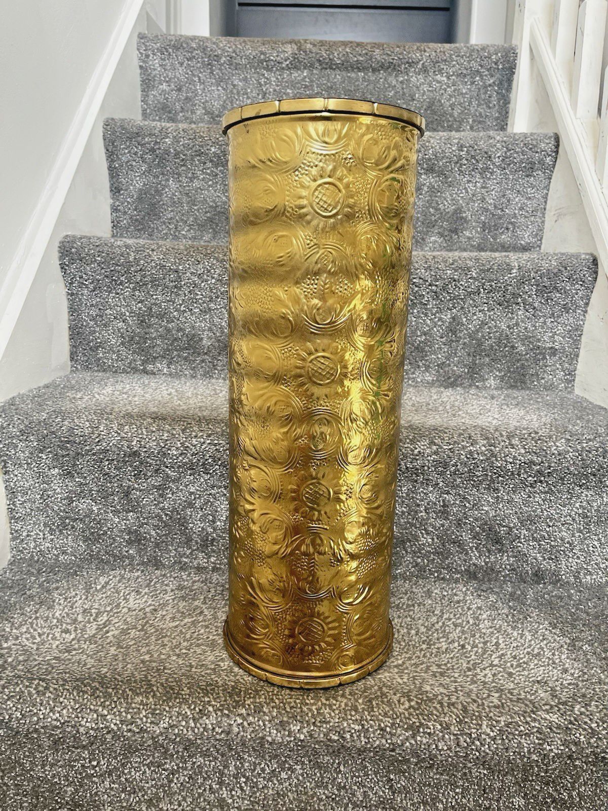 Vintage Sunflower Brass Umbrella Stick Stand Antique Aesthetic Movement Style photo Home Decor