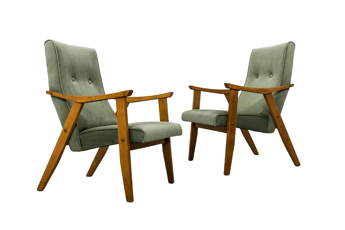 Mid Century Armchairs By Edmund Homa Gfm 18, Poland, 1960s, Set Of 2