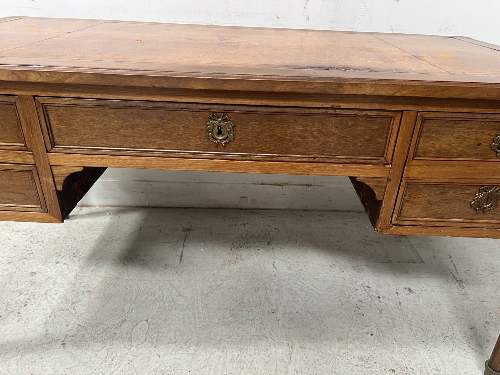 Louis XVI Style Walnut Desk From The Late 19th Century. photo for sale