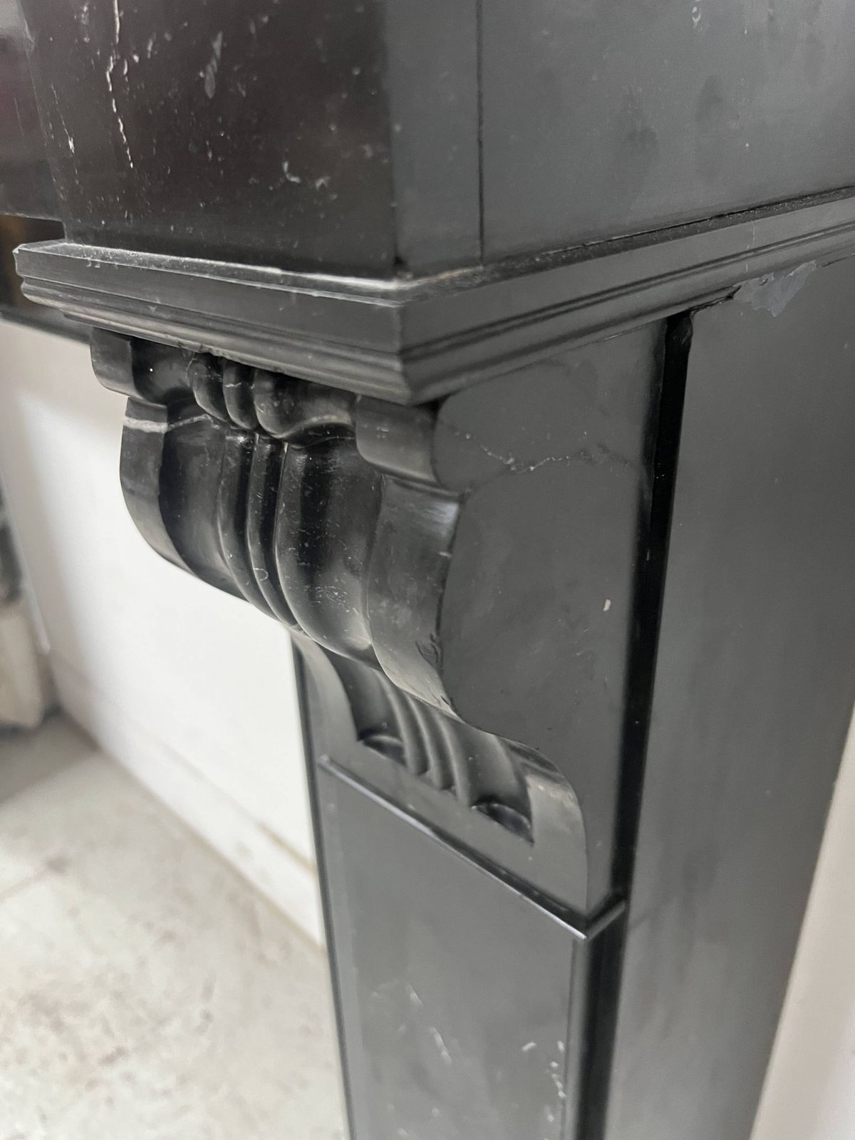 Napoleon III Period Fireplace With A Black Marble Corbel. 19th Century. photo vintage