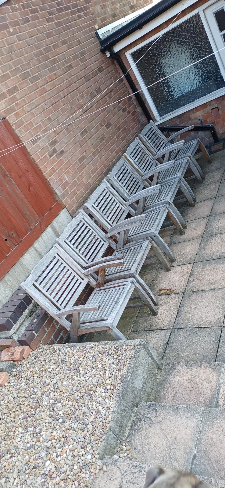 Solid Teak Garden Extendable Table And Chairs