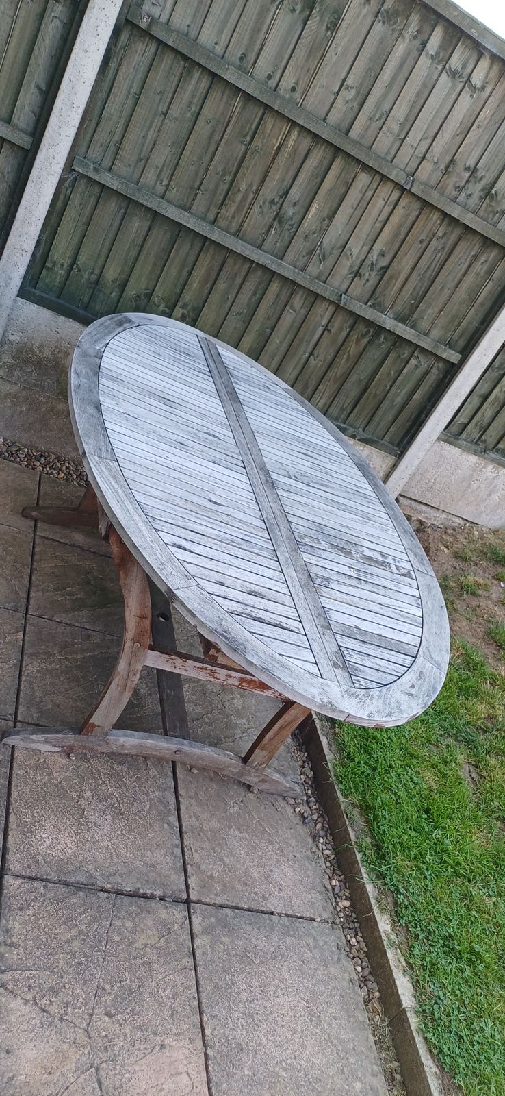 Solid Teak Garden Extendable Table And Chairs photo for sale