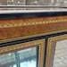Italian Burr Walnut Finish Vitrine Display Cabinet Curio Glass Shelves Mirrored Collectors Cupboard With Upper Case photo furniture