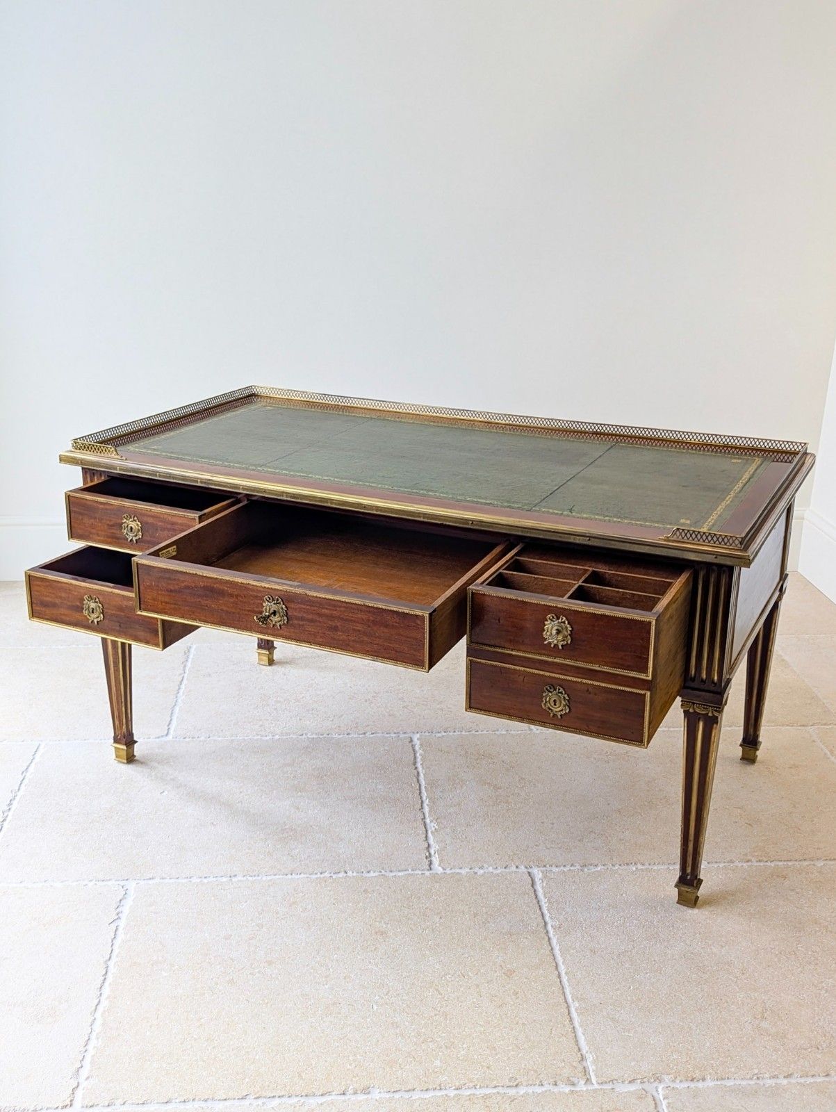 Antique Edwardian Louis XVI Style Mahogany Writing Desk. C.1910 photo Furniture