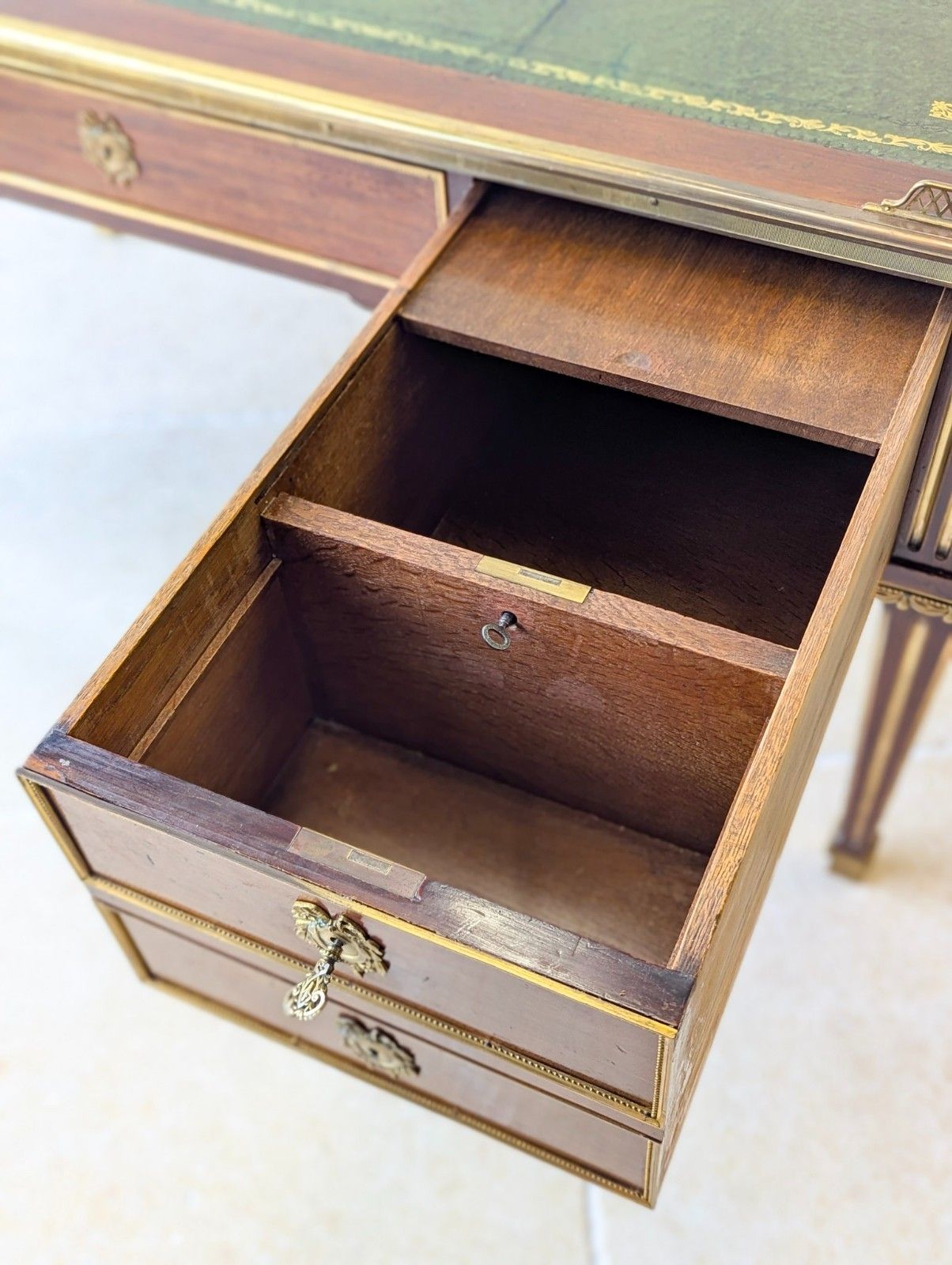 Furniture Antique Edwardian Louis XVI Style Mahogany Writing Desk. C.1910 photo
