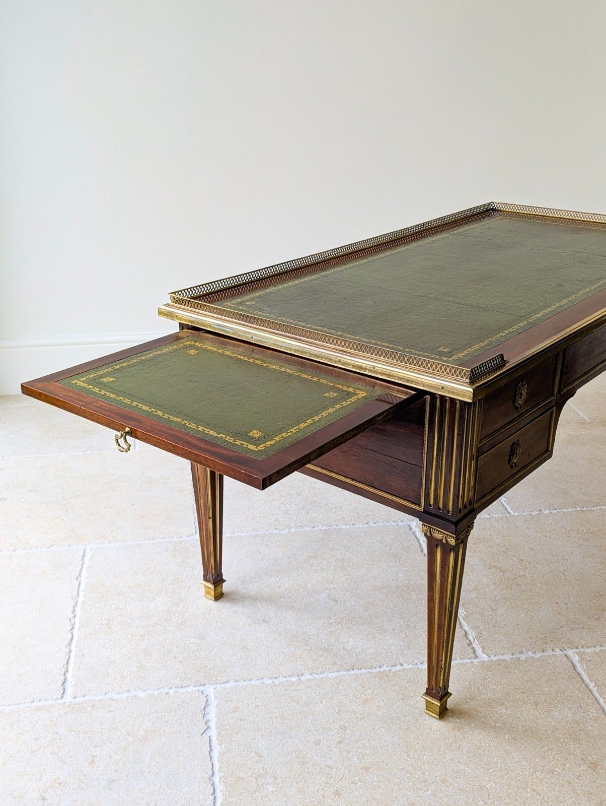 photo buy Antique Edwardian Louis XVI Style Mahogany Writing Desk. C.1910