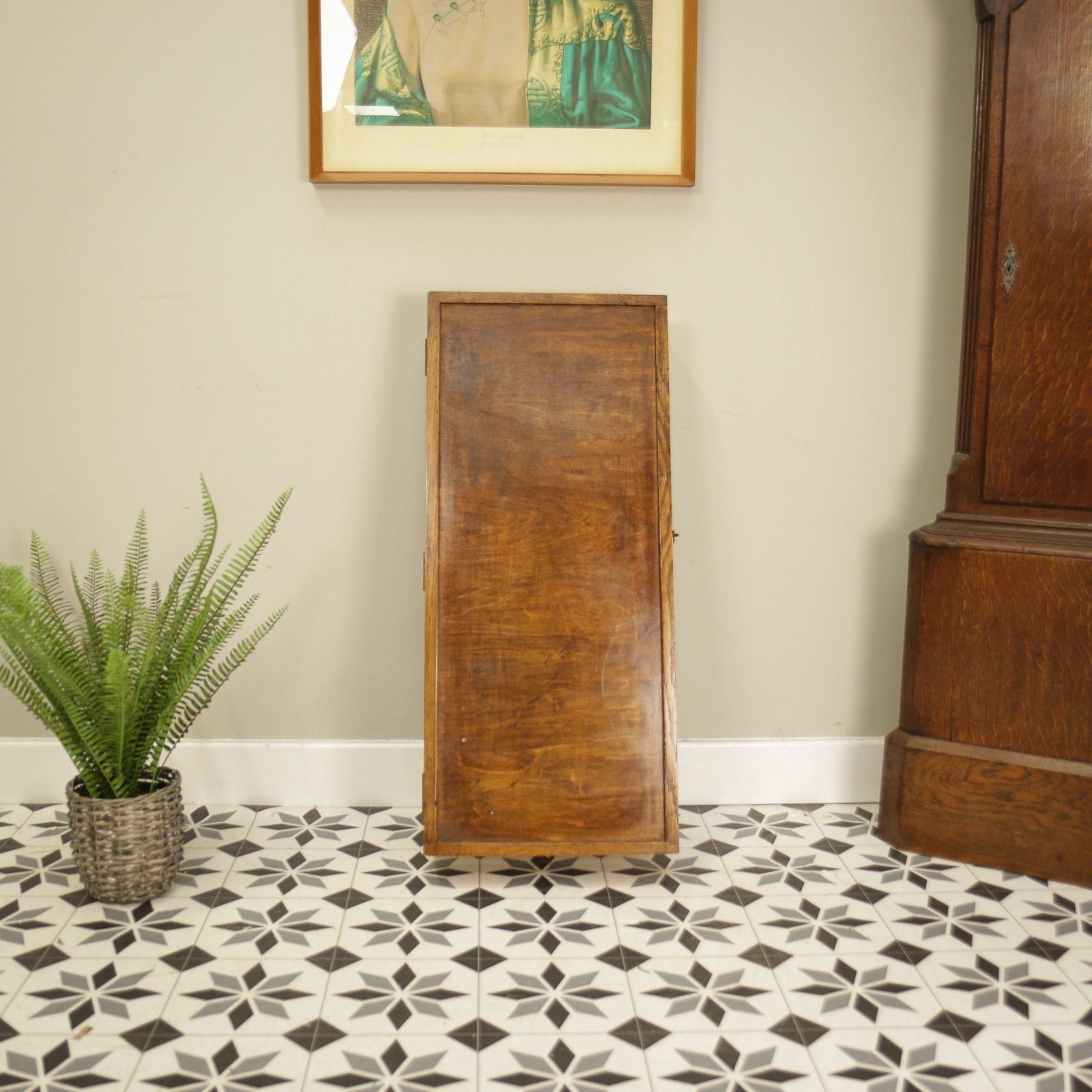365.0 Oak Clock Card Holder Rack Folding Design Early Twentieth Century photo