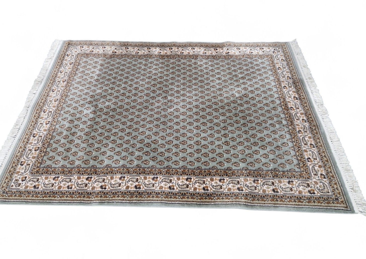 photo buy Large Vintage Erivan Style Rug Sage Green Traditional Bordered Carpet 257cm