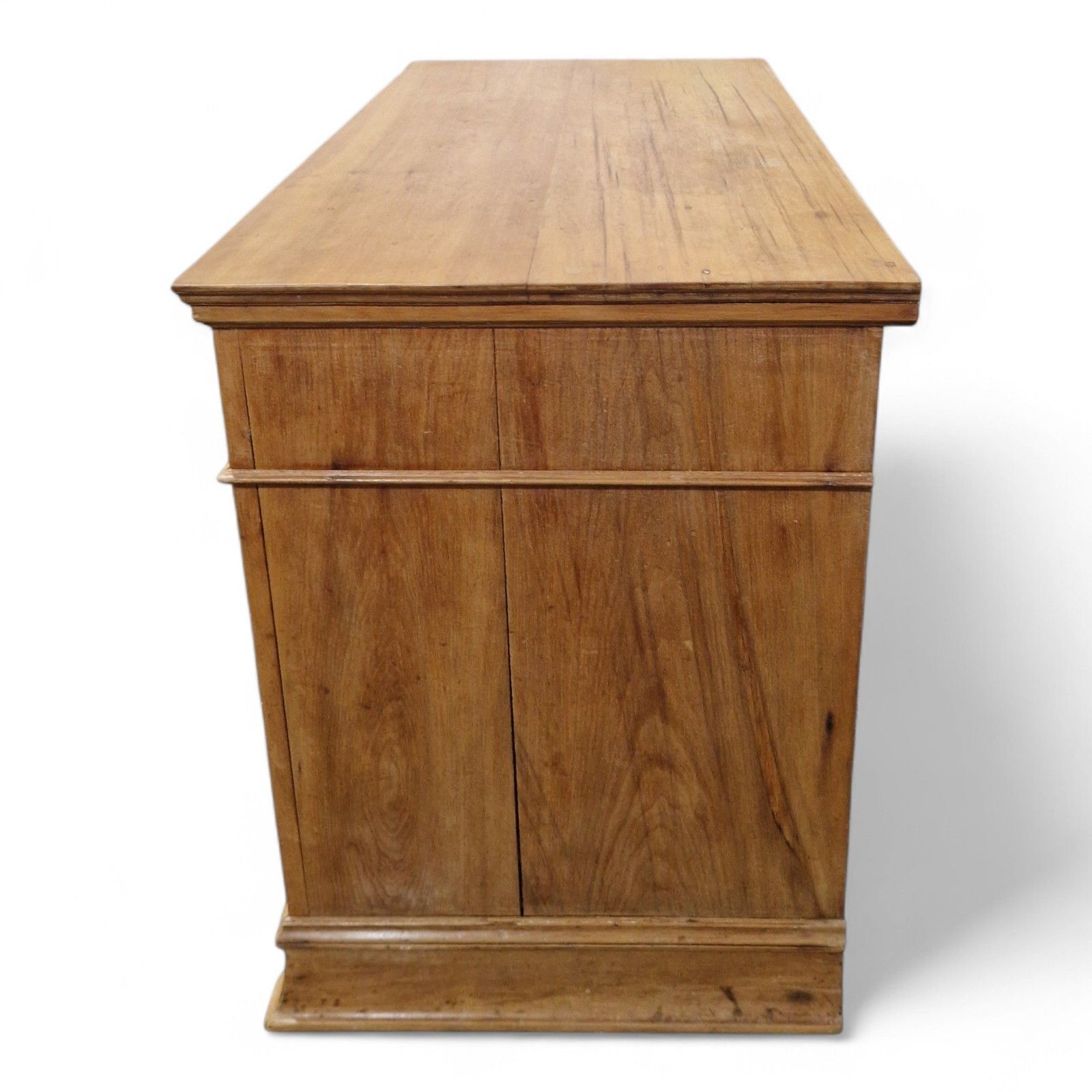 Furniture Victorian Satinwood Pedestal Desk Antique 9 Drawer Kneehole Writing Table photo