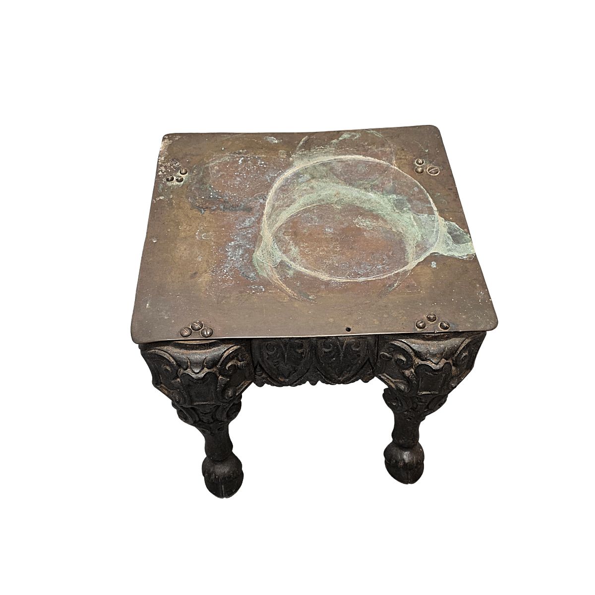Table anglaise victorienne en fonte et cuivre, vers 1850 photo furniture