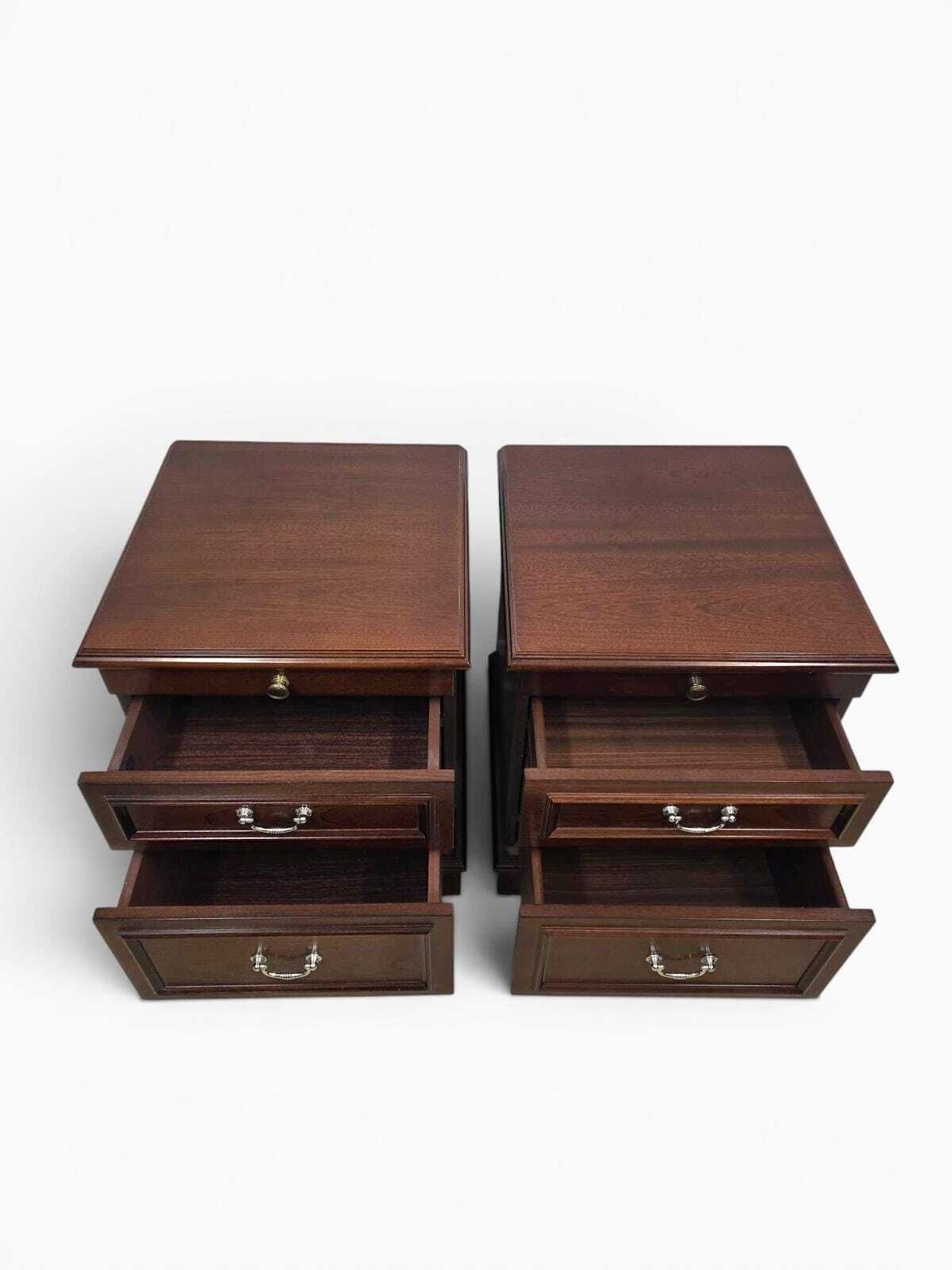 Vintage Stag Bedside Cabinets / Nightstands / Set Of Two / C1970 photo for sale