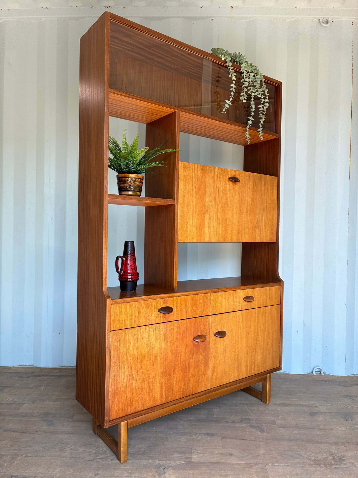 Room Divider Shelving Unit By Stateroom For Stonehill   Mid Century Teak Vintage Display Cabinet photo for sale