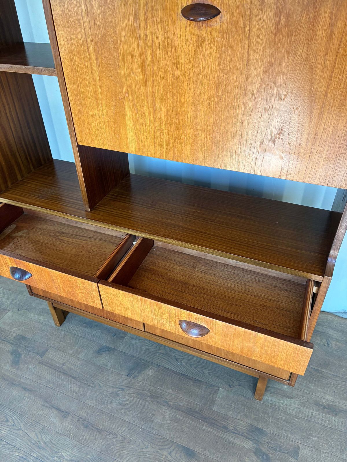 Room Divider Shelving Unit By Stateroom For Stonehill   Mid Century Teak Vintage Display Cabinet photo vintage