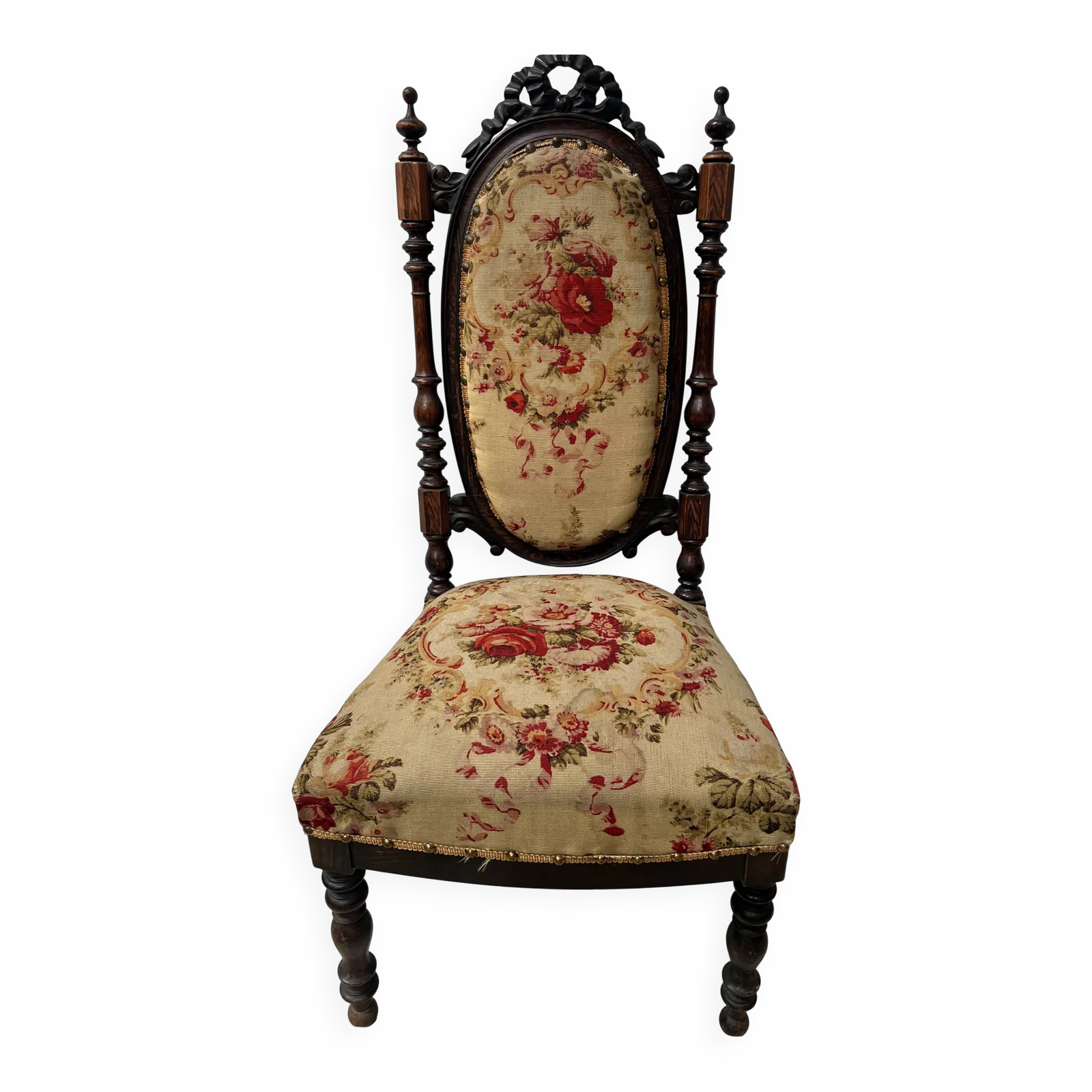 Napoleon III Period Chair/Lounge Chair In Solid Wood