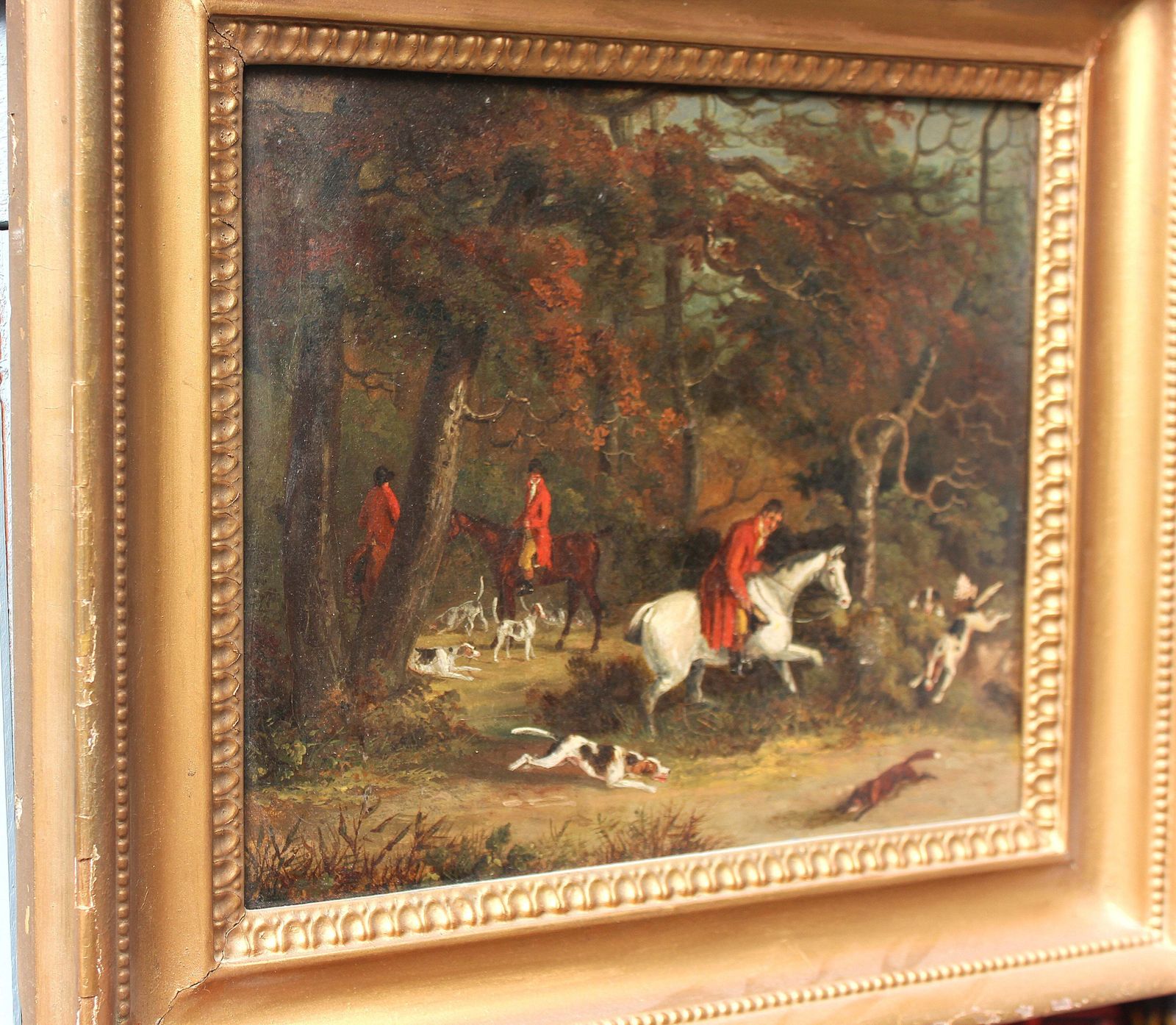 Early 19th Century English School Fox Hunting Oil Painting photo 1550.0