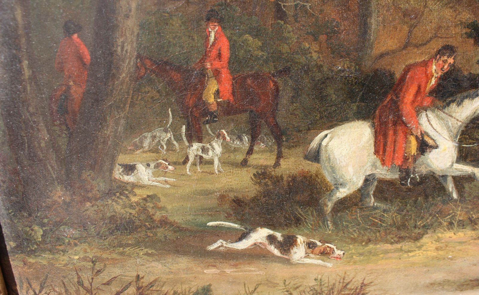 Early 19th Century English School Fox Hunting Oil Painting photo buy